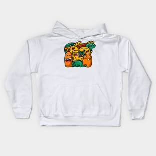 Monster character doodle Kids Hoodie